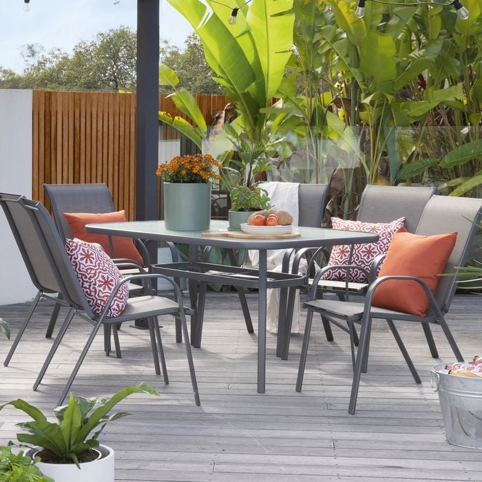 Marquee 7 Piece Steel Sling Back Outdoor Setting