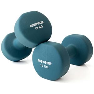 METEOR 10kgx2 Flat Bottom Neoprene Dumbbells