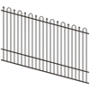 ProtectorAl 1201-2400W x 1500H Satin Black Loop & Spear Top Pool Fence Panel Raked Up to 15º - Black