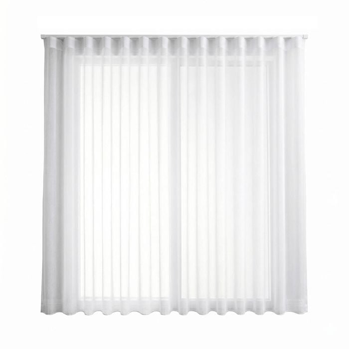 Riva 3101-3400 x 2001-2500mm Custom Made Huntley Wavefold Sheer Curtain & Track