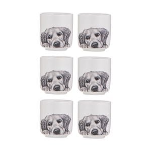 3x 2pc Ashdene Peeking Pups Ceramic Egg Cups Serveware Set Golden Retriever