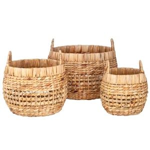 Amalfi Albany Basket 3pcs Set Natural 45x45x35cm/35x35x33cm/25x25x29cm