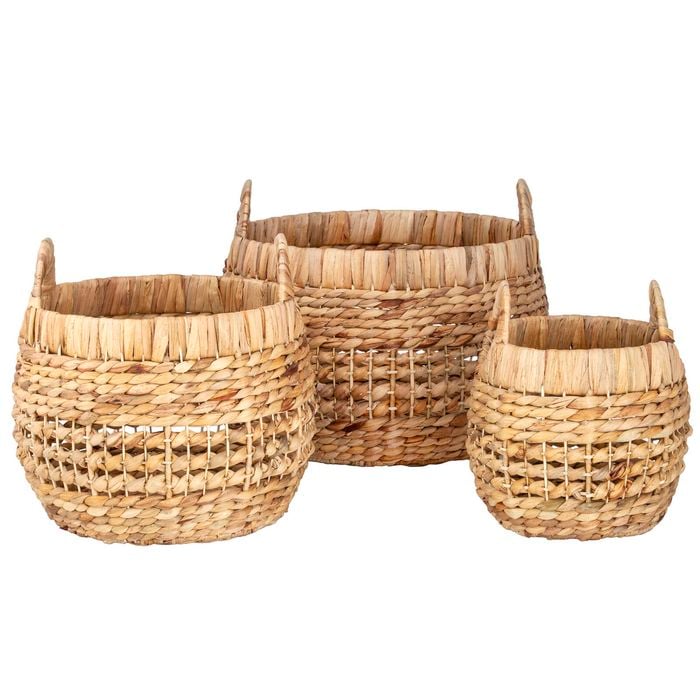 Amalfi Albany Basket 3pcs Set Natural 45x45x35cm/35x35x33cm/25x25x29cm