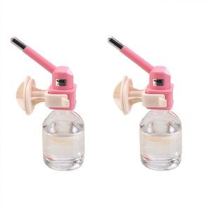 2 X Pet Hanging Water Bottle No Drip Water Dispenser Rabbit Dog Cat Drinking Bottle-pink