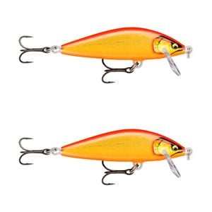 2x Rapala 3.5cm Countdown Sinking Hardbody Balsa Fishing Lures -Gilded GLD/ORNG