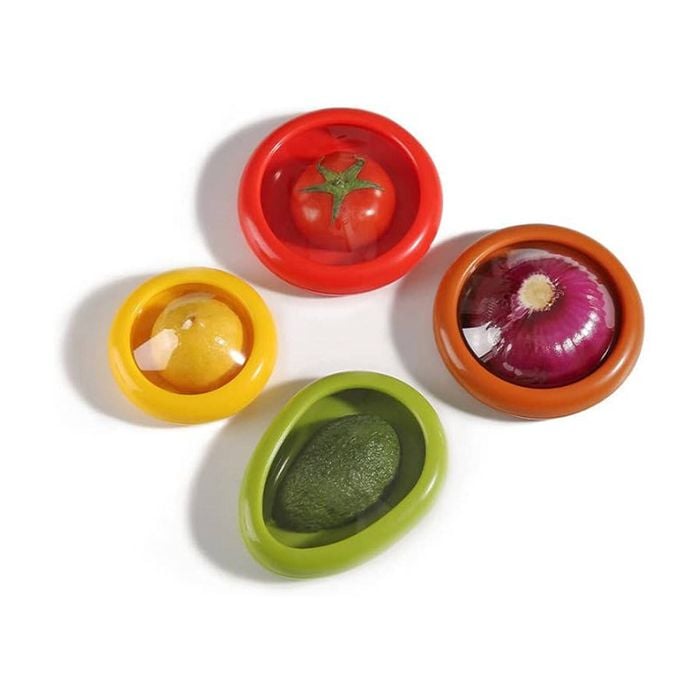 Catzon 4pcs Fruit Vegetable Storage Containers Fridge Crisper Set
