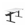 Olg Agile Motion Plus Square Leg Black Frame White Top With Cable Management Scallop Height Adjustable Desk L1800mm X W750mm
