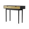 Oikiture Console Table 2 Drawer Wooden&Black