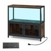 Costway Coffee Bar Cabinet Led Lights Buffet Sideboard Charging 3-tier
