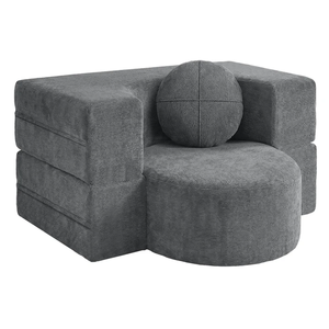 Familand 100cm Convertible Memory Foam Sofa Bed In Grey