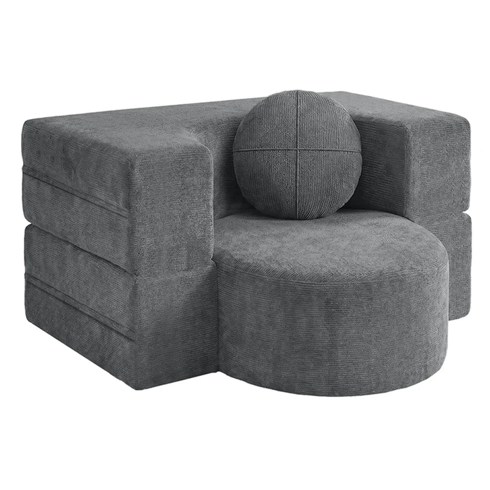 Familand 100cm Convertible Memory Foam Sofa Bed In Grey