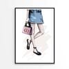 Stylish Pink Bag Fashion   Print 100% Australian Made 60 x 90cm   (Poster)