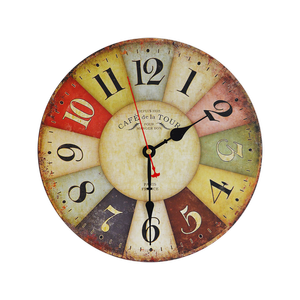 Large Colourful Wall Clock Kitchen  Office Retro Timepiece