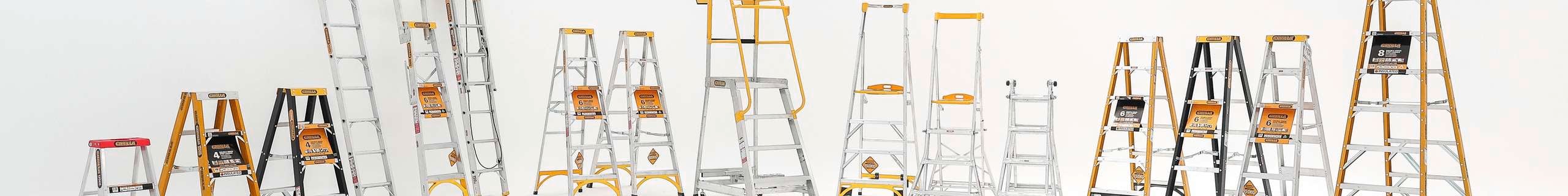 shot of ladders against a white background
