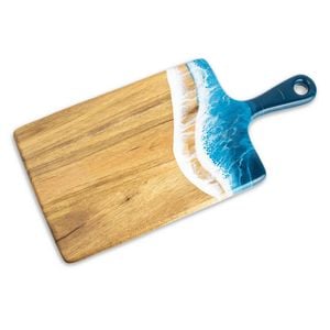 Lynn & Liana Acacia Ocean Vibes Wooden Resin Cheese Board Medium Serving Platter
