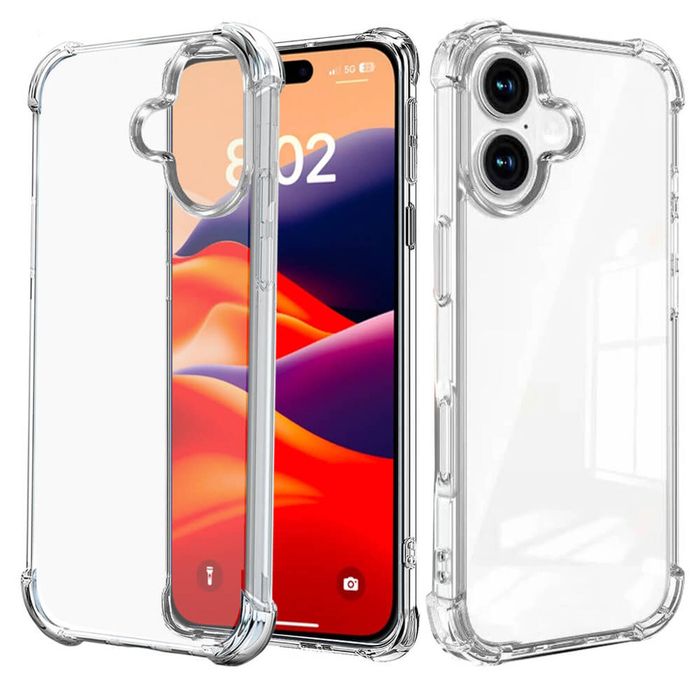 For Apple iPhone 17 Clear Case Shockproof Tough Gel Transparent Air Cushion Heavy Duty Phone Back Cover (Crystal Clear)