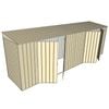 Build-A-Shed 1.2 x 6.0 x 2.0m Skillion Dual Double Hinged Side Doors Shed - Cream