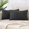 Gioia Casa Boho Corduroy Cushion Covers -  Dark Grey - 30cm x 50cm (Set of 2)