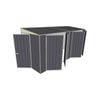 Build-a-Shed 1.5 x 4.5 x 2.0m Tunnel Shed Tunnel Hinged Door Plus Dual Double Hinged Side Door - Grey