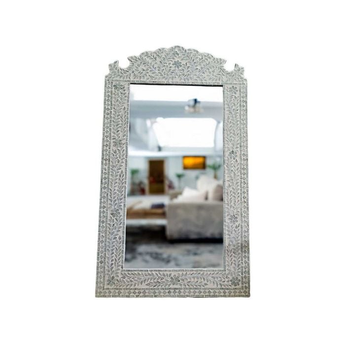 Mother Of Pearl Glow Light-toned Wall Mirror