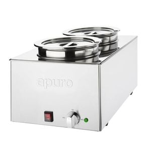 Apuro Bain-marie With Round Pots 2x 5.2ltr - Portable Bain Maries (ft695-a)