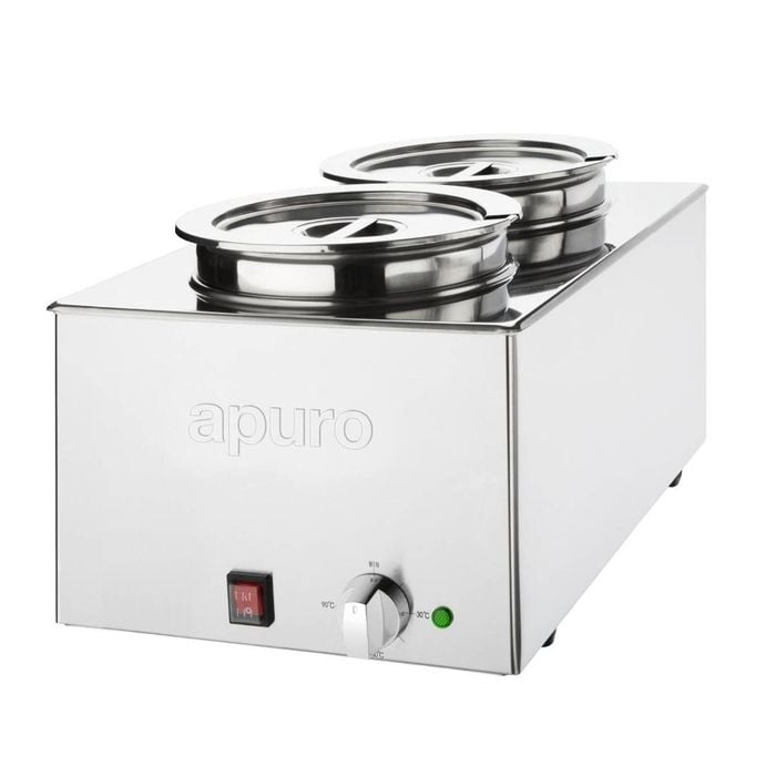 Apuro Bain-marie With Round Pots 2x 5.2ltr - Portable Bain Maries (ft695-a)