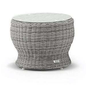 Newport Outdoor Wicker Round Side Table Brushed Grey