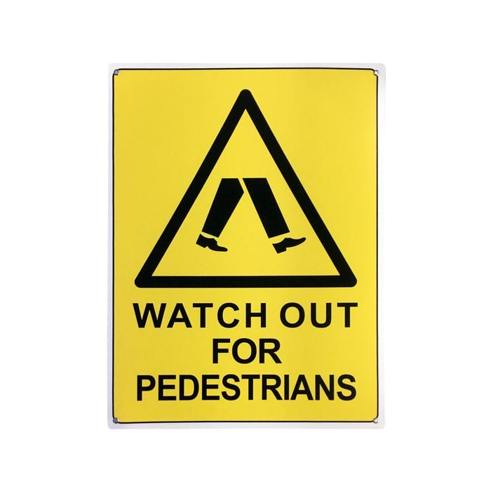 Brutus 450 x 600mm Watch Out for Pedestrians Plastic Sign