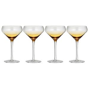 Ladelle Prism Set of 4 Coupe Glasses - Amber