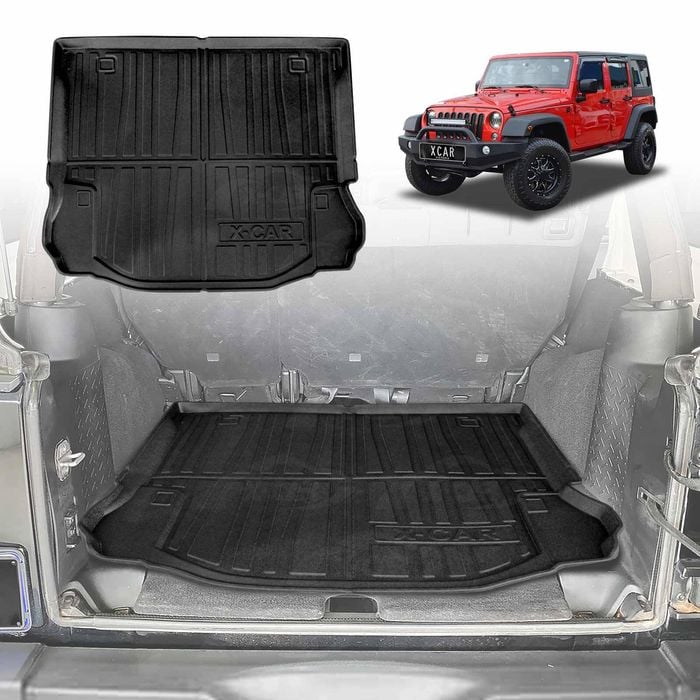 Heavy Duty Trunk Cargo Mat Boot Liner Luggage Tray Fit Jeep Wrangler JK Series 4-Door 2007-2018