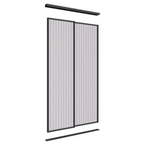 Lugna 2100 x 1200mm Black VJ Panels Wardrobe Double Sliding Doors