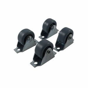 Move It 20mm 15kg Grey Polypropylene Fixed Plate Castor - 4 Pack