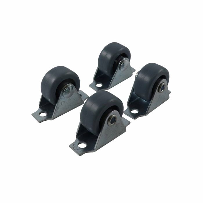 Move It 20mm 15kg Grey Polypropylene Fixed Plate Castor - 4 Pack