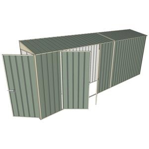 Build-a-Shed 0.8 x 5.2 x 2m Hinged Door Tunnel Shed with Double Hinged Side Doors - Green