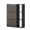 Oikiture Shoe Rack Storage Cabinet with Display Shelves Organiser Black