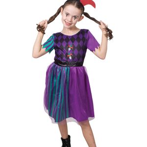 Rubies Harlequin Jester Child Costume Satin Bodice Diamonds Fool's Hat - Purple