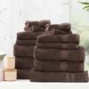 14pc Renee Taylor Stella 650gsm Super Soft Bamboo Cotton Towel Set Cocoa
