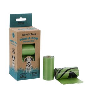 120pc Paws & Claws Pick-A-Poo Degradable Waste Bags - Vanilla Scented
