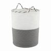 Artiss Woven Laundry Basket With Handles Cotton Rope Foldable White & Grey