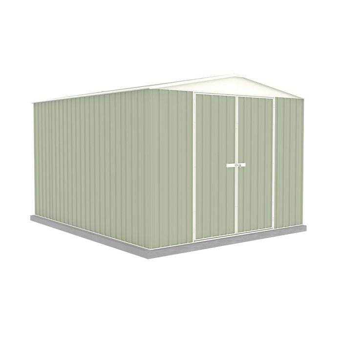 Absco Sheds 3.00mW x 3.66mD x 2.30mH Pale Eucalypt Double Door Highlander Garden Shed 