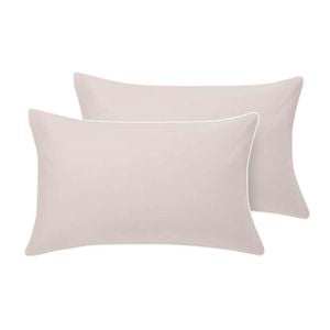 Accessorize Bedroom Collection Hotel White/Natural Deluxe Cotton Piped Pair of  Pillowcases