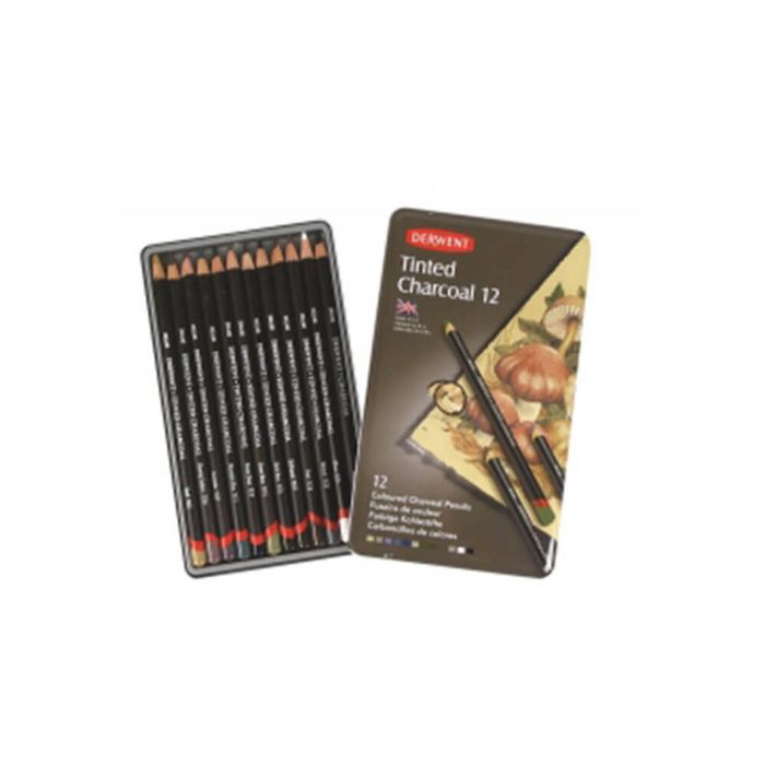 Derwent Academy Tinted Charcoal Pencils (Tin of 12)