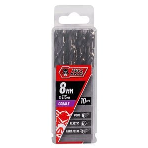 Full Boar 8mm M35 Cobalt Drill Bit - 10 Pack