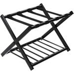Costway 2-Tier Folding Luggage Rack Iron Suitcase Stand w/Shelf Bag Suitcase Storage Home Motel Hotels