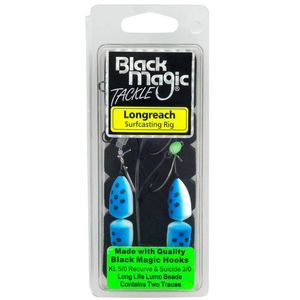 Black Magic Longreach Pre Made Surf Bottom Pulley Fishing Rig Blue / White Float