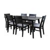 Ellen 7pc Dining Set 180cm Table 6 Chair Black