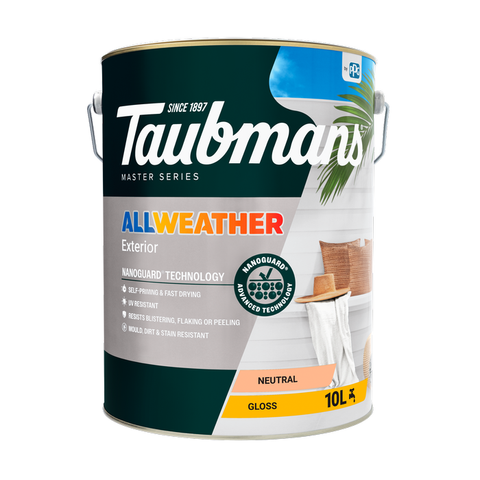 Taubmans 10L Neutral Gloss All Weather Exterior Paint