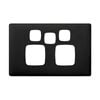 HPM LINEA Double Powerpoint With Extra Hole Coverplate - Asphalt
