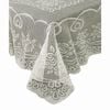 Rose Lace Polyester Tablecloth Cream 130 x 130 cm Square