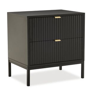 Big Lot Black Imani 2 Drawer Bedside